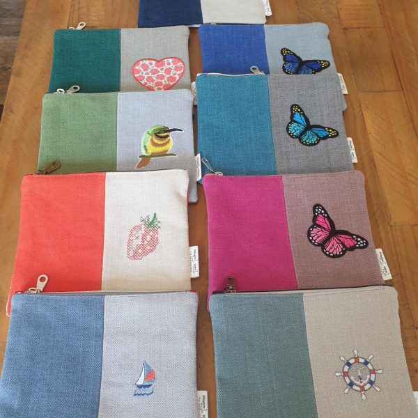 Handmade Zipped Pouch Bag - One of a Kind