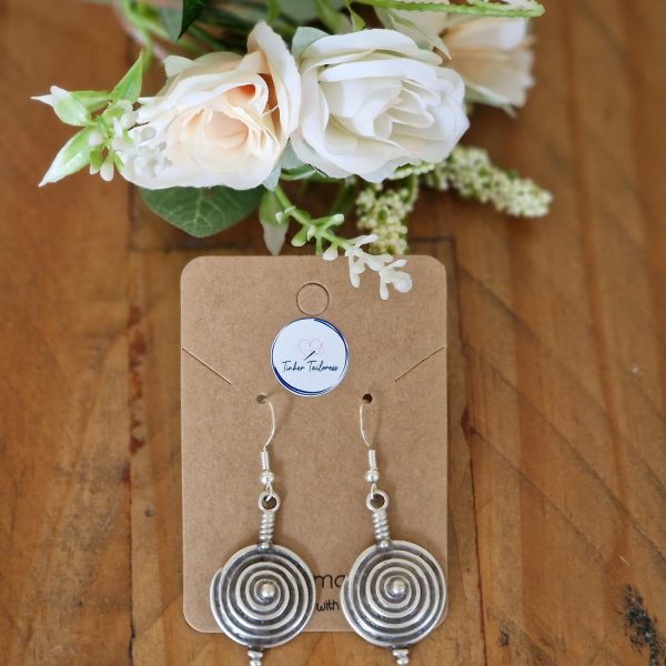 Handmade Antique Silver Swirl Drop Earrings