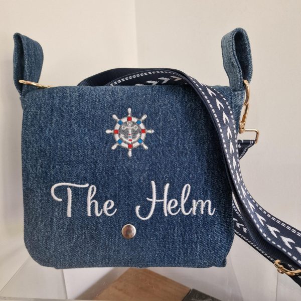 Handmade Upcycled Nautical Denim Crossbody Bag