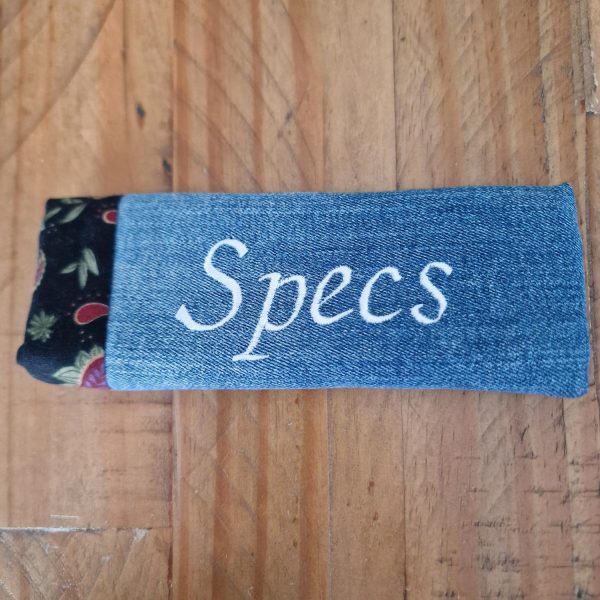 Handmade Upcycled Denim 'Specs' Glasses Case