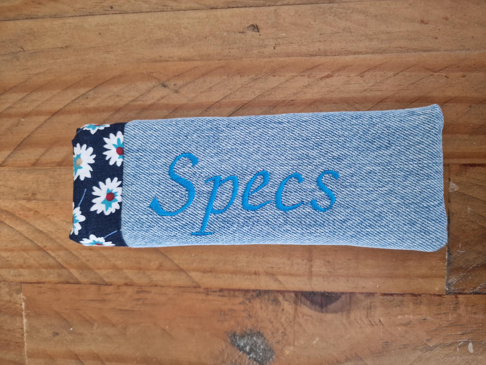 Handmade Upcycled Denim 'Specs' Glasses Case - Image 2