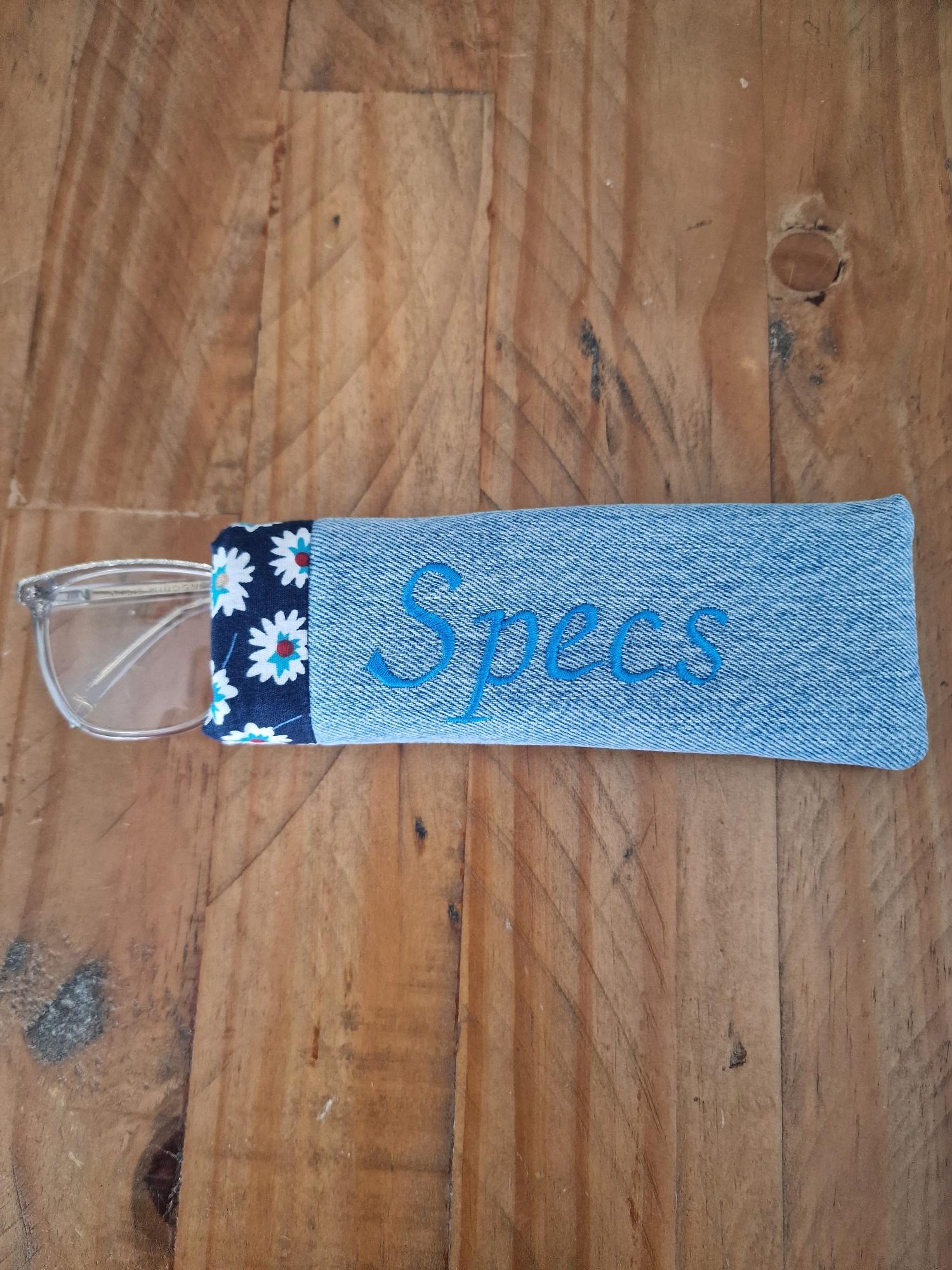 Handmade Upcycled Denim 'Specs' Glasses Case - Image 3