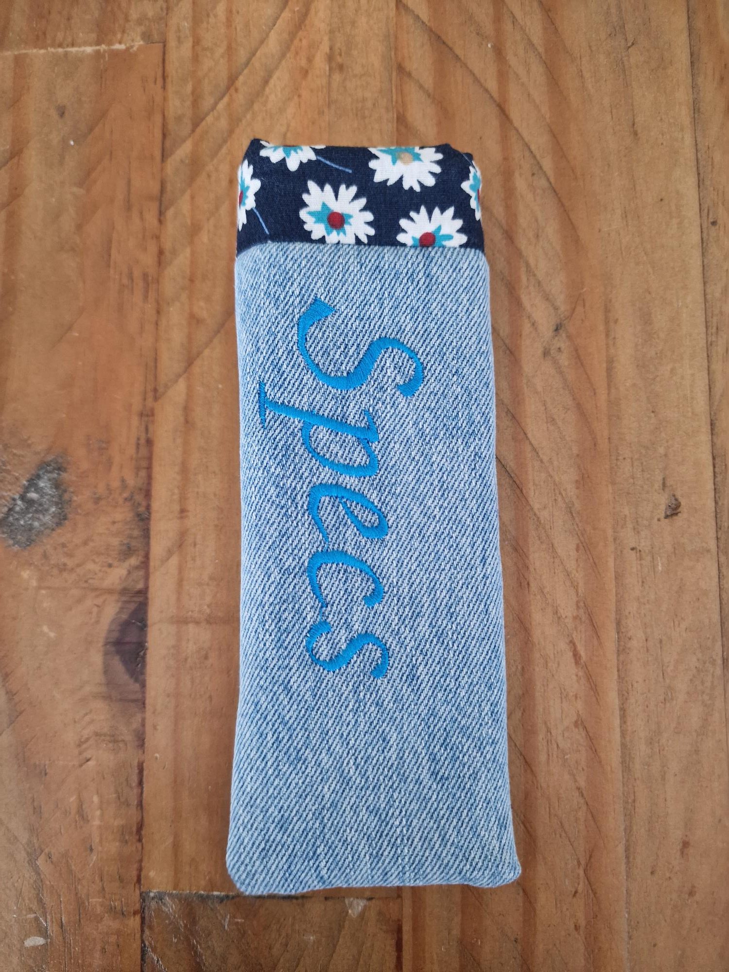 Handmade Upcycled Denim 'Specs' Glasses Case - Image 4