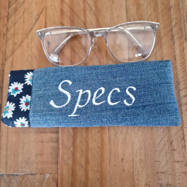 Handmade Upcycled Denim 'Specs' Glasses Case