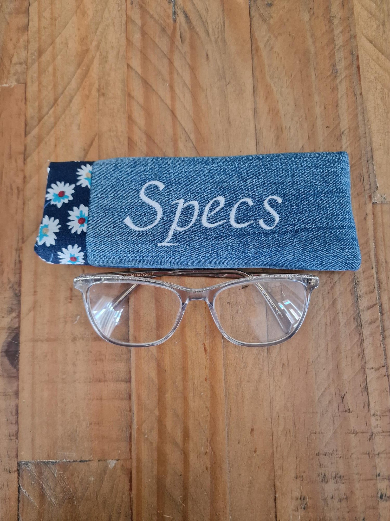 Handmade Upcycled Denim 'Specs' Glasses Case - Image 4