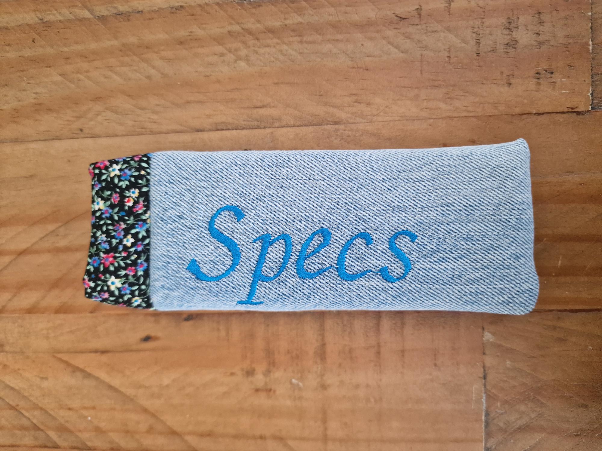 Handmade Pale Blue Upcycled Denim 'Specs' Glasses Case - Image 2