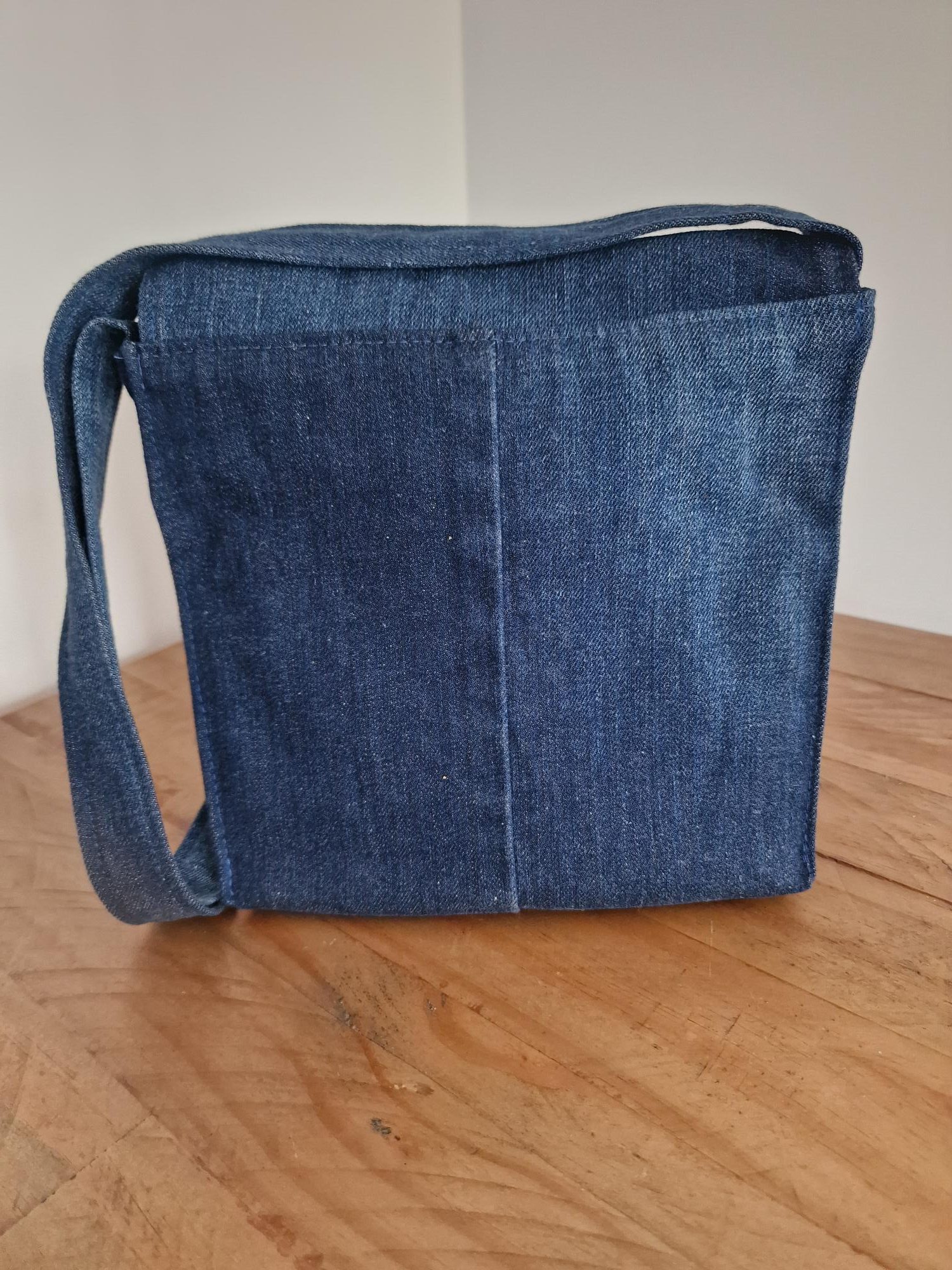 Handmade Upcycled Denim Crossbody Bag - 'There is no Planet B' - Image 5
