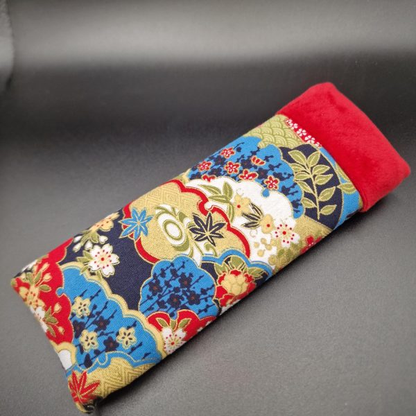 Handmade Japanese Cotton Glasses Case With Red Velvet Lining